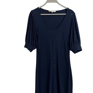 Joie Navy Blue Button-Down ribbed knit Dress small
